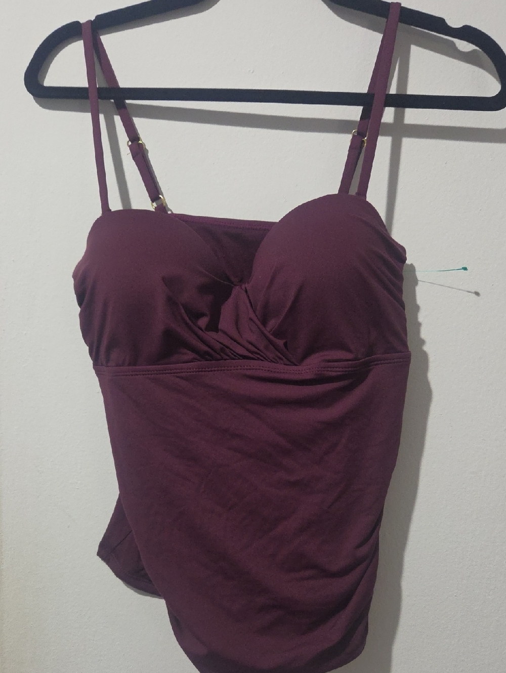 Women’s Burgundy Cami Swim Tankini Top